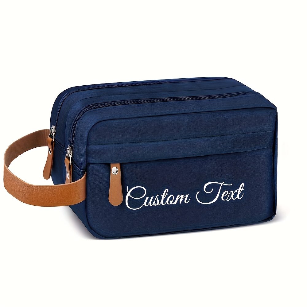 TEMU 1 pièce Trousse de toilette personnalisable haut de gamme pour homme, grande pochette organisatrice de toilette à suspendre personnalisée,