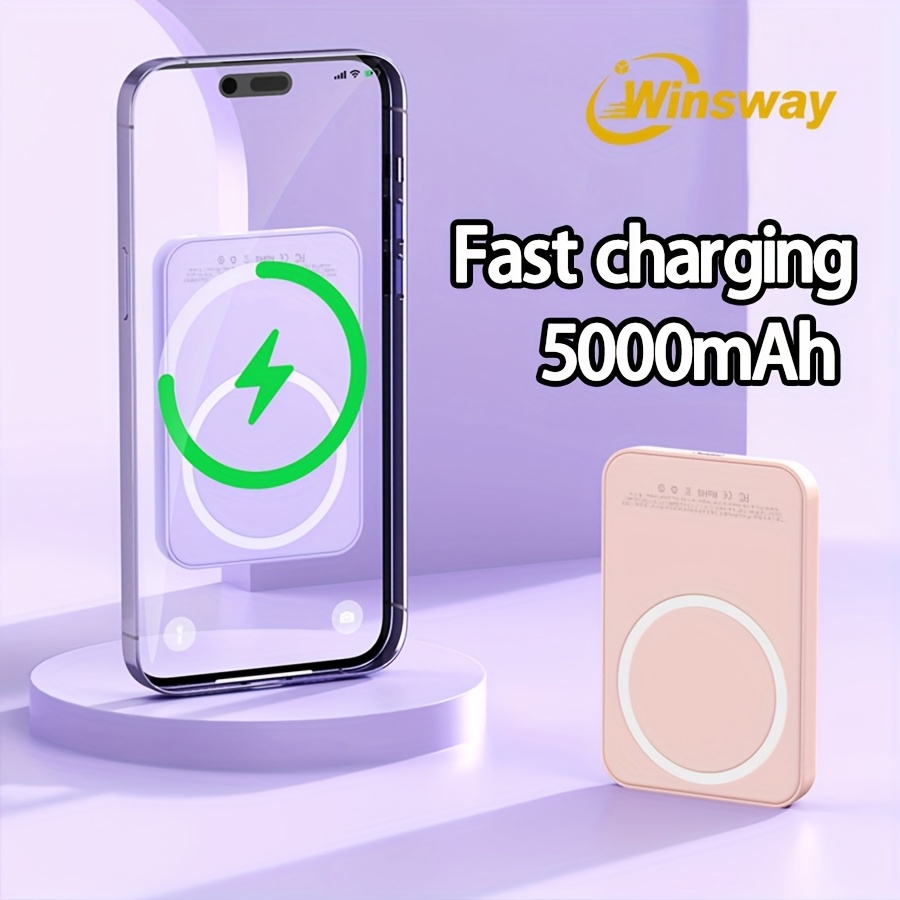 [Winsway 5000mAh Fast Charging Power Bank] Winsway 5000mAh Magnetic Mini Power Bank C1 - PD and QC 3.0 Fast Charging - For iPhone 16/15/14/13/12 Series