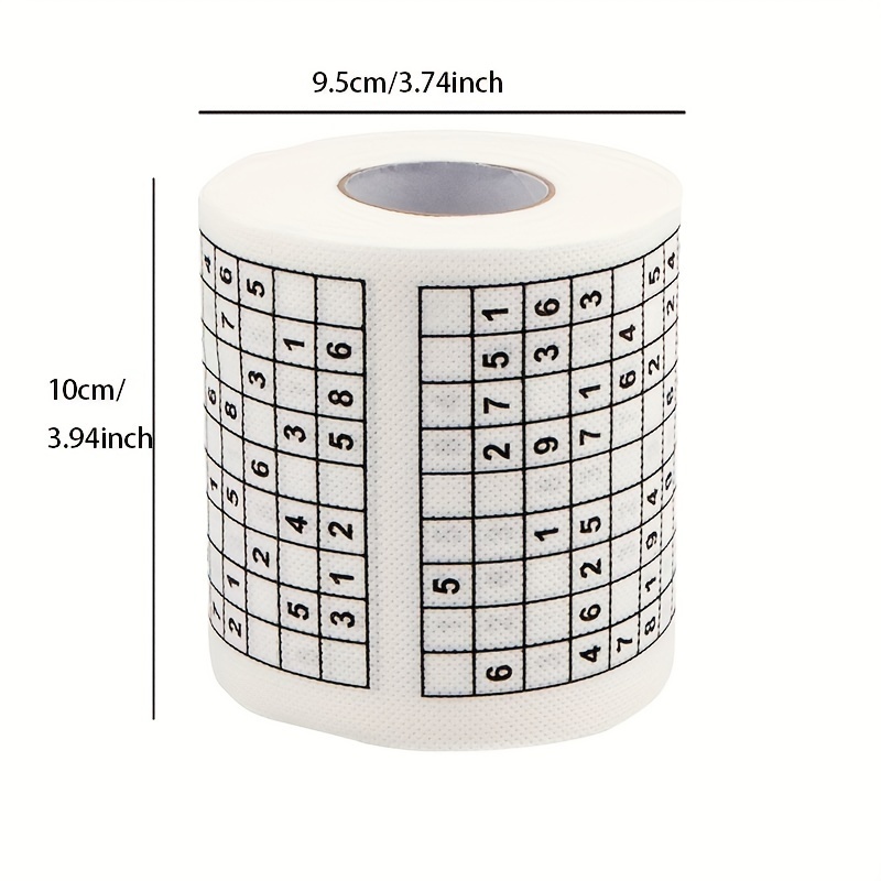 1pc Sudoku Toilet Paper, Creative Printed Rolls, Fun Sudoku Themed Paper Towel Rolls, Rolling Paper Gift For