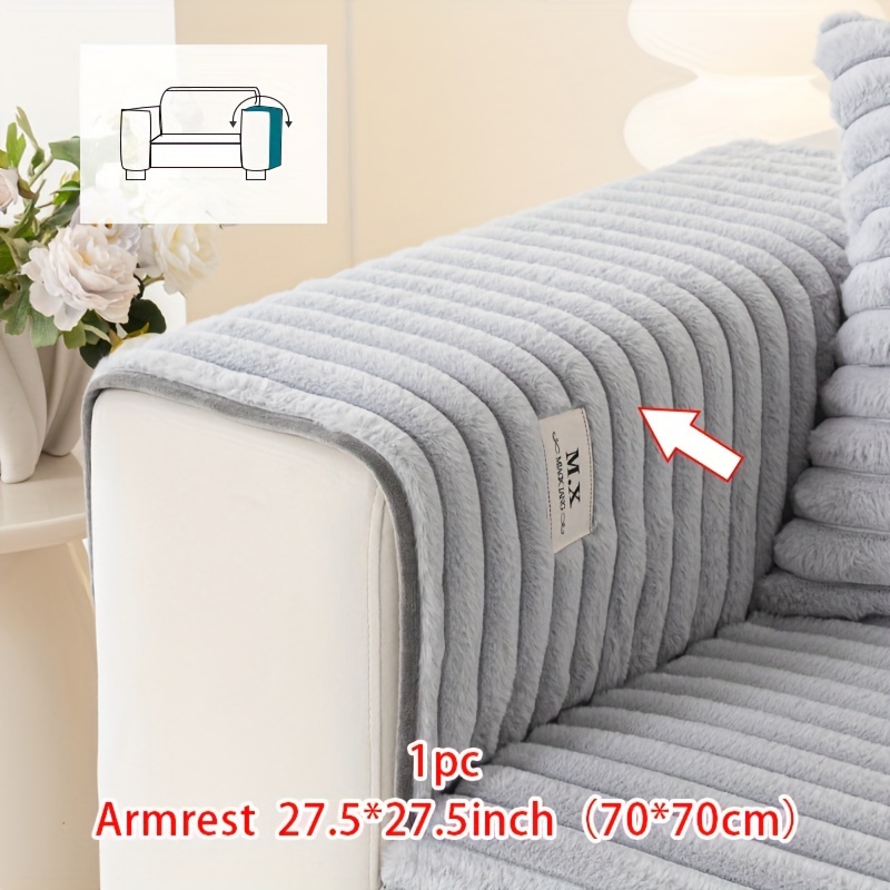 TEMU 1 de sofá de felpa gruesa, estilo moderno fácil, de sofá para todas , para mascotas, lavable a máquina, antiarañazos y antideslizante