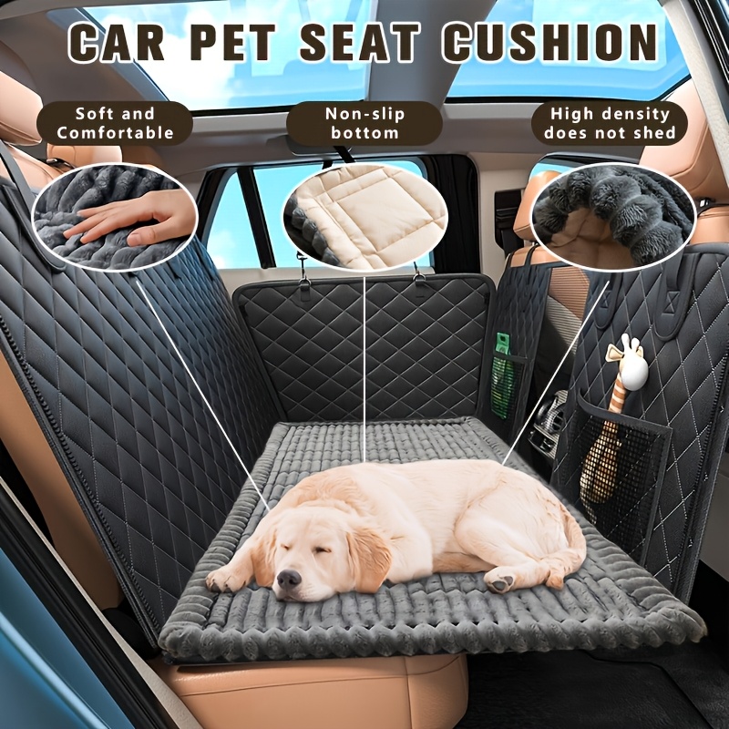 Johnear Dog Car Seat For Medium Dog Under 55 Lbs Pet Booster Seat Pet Travel Bed With 2 Pockets And Safety Leash, Detachable And Washable Carrier Handbag Back Cushion Couch 30 20 5inches