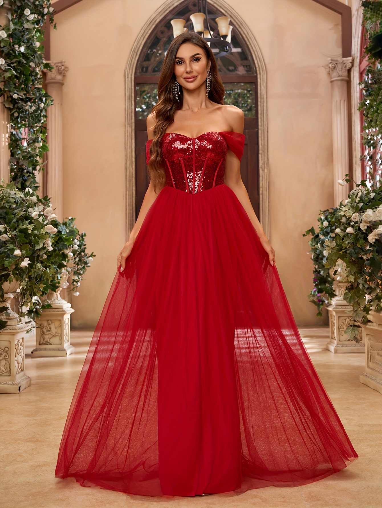 bodice wrapped arm hanging dress family gathering birthday - Temu Hungary