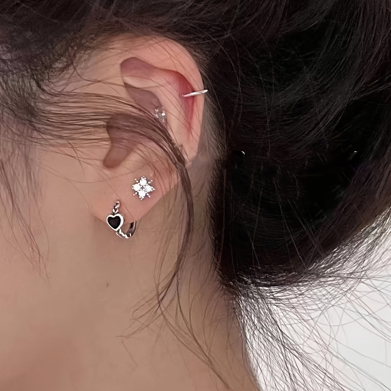 Women's Heart-Shaped Ear Clips — Easy Hoop Earrings