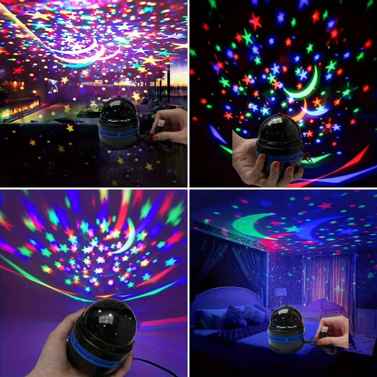 usb powered star moon projection lamp colorful led night light with for galaxy effect artistic decorative lamp for bedroom home theater and gaming room   christmas gifts moon projector light bedroom decor vibrant light display   leds best for christmas 2