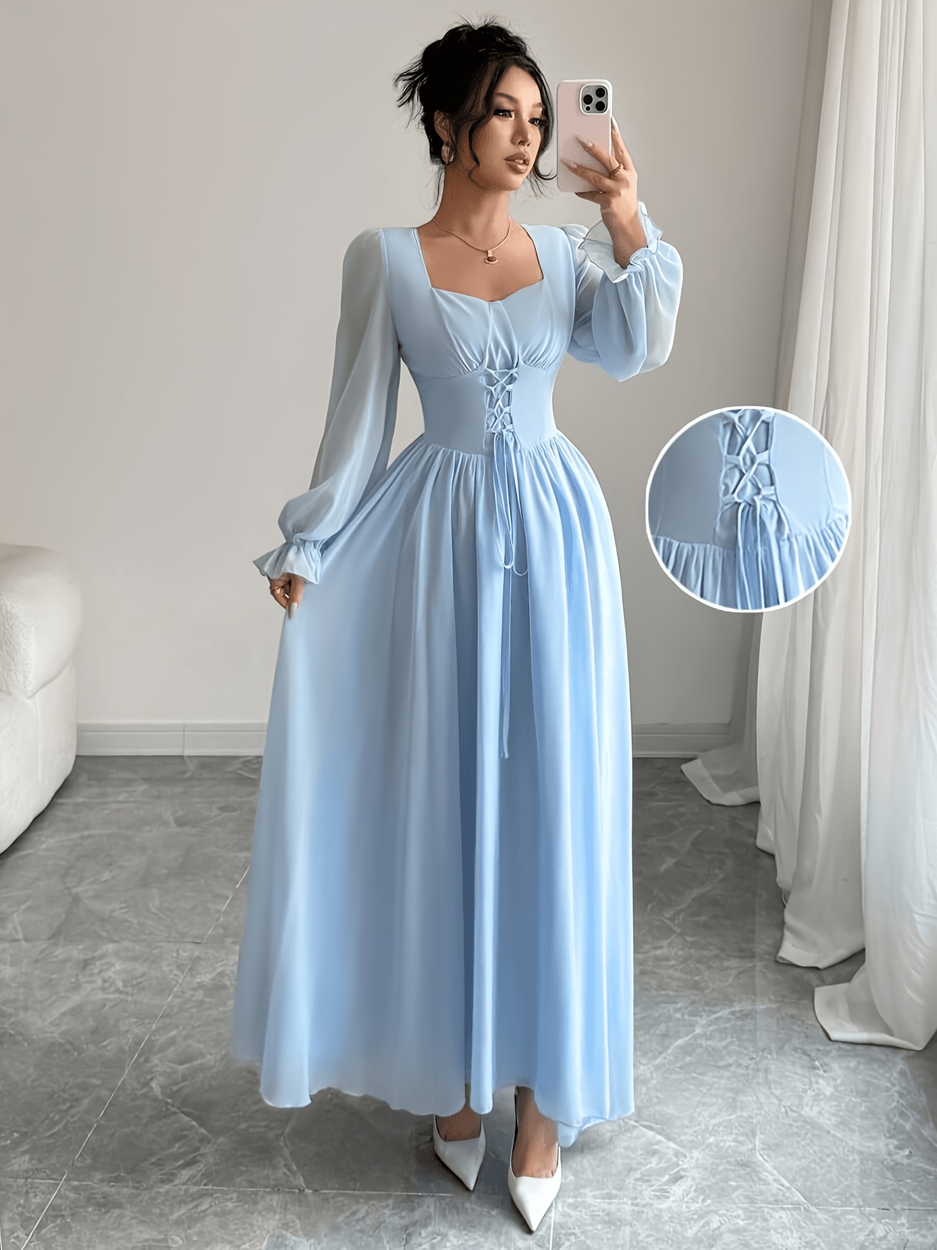 sachin and babi light blue dress Boho Maxi Dress, Costume, Renaissance, Cottagecore Dress, Fall Clothing,  Cottagegoth, Bell Sleeves, Pagan Witch, C512 Made to Order