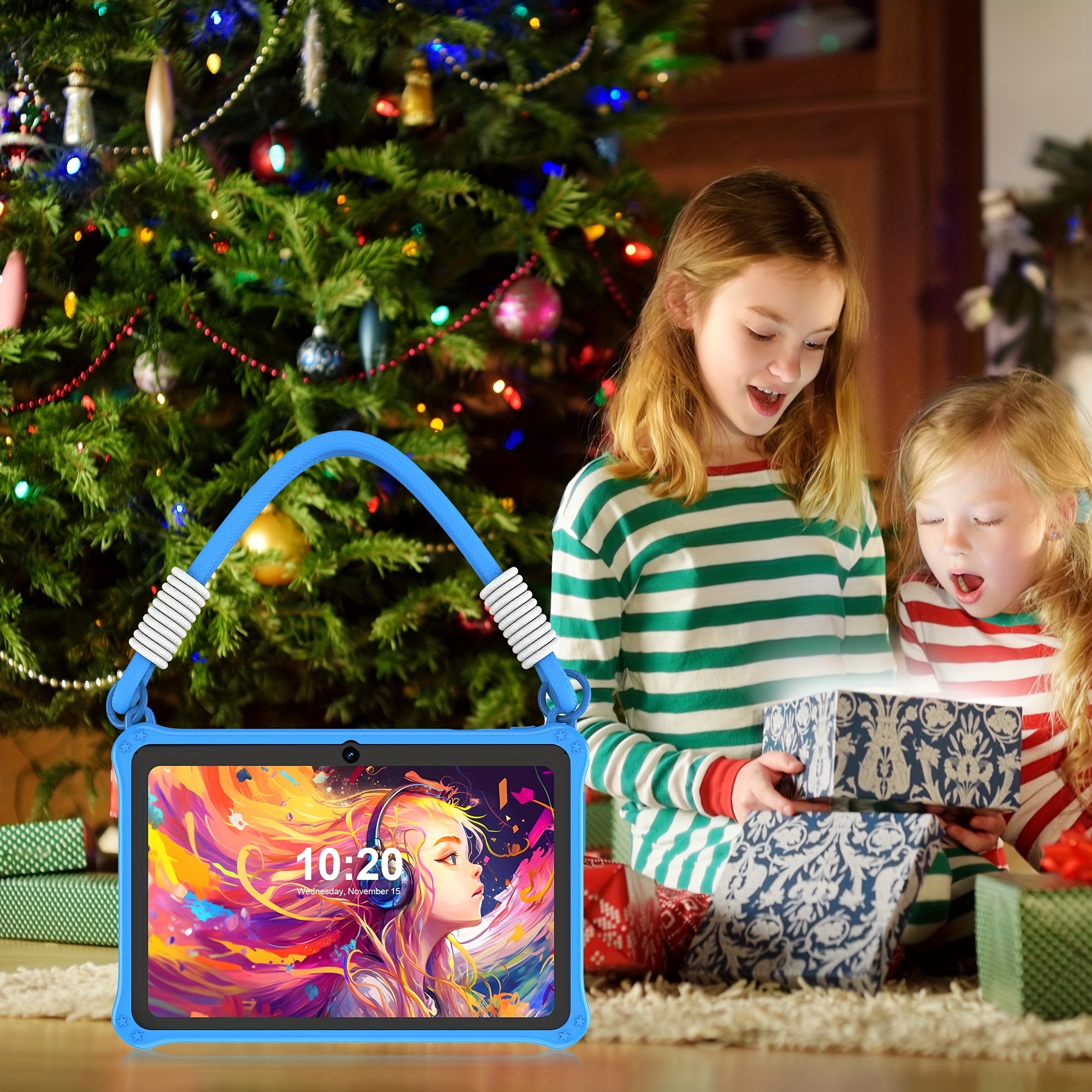 Children's Android 13 Tablet Computer, 7-inch Tablet Computer with Protective Case, 32GB ROM, 4GB (2GB+2GB Expandable) Memory, Quad-core CPU, Supports 1TB Expansion of Micro SD, Dual Cameras, WIFI+, Tablet Computer, Handheld + Stand Design +