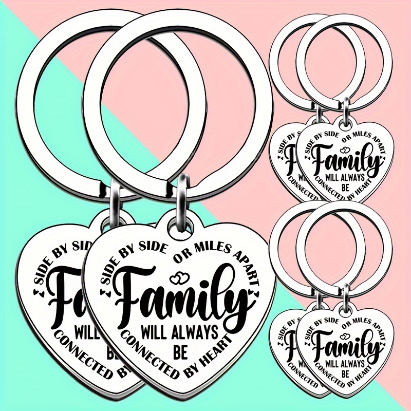 

8pcs Steel Shaped Keychains, Engraving Christmas , Jewelry To Son Mom Dad