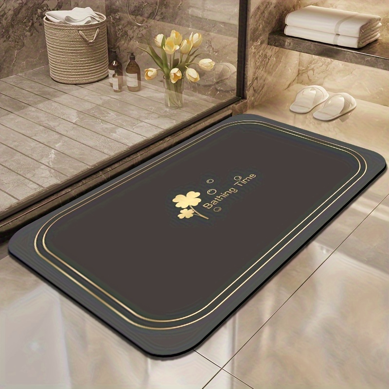 

1pc High Absorbent Diatomite Bath Mat, Non-slip Quick Dry Soft Carpet, Bathroom Floor Mat For Shower Bathtub, Indoor Outdoor Home Decor, Seasonal Decor, Bathroom Accessory