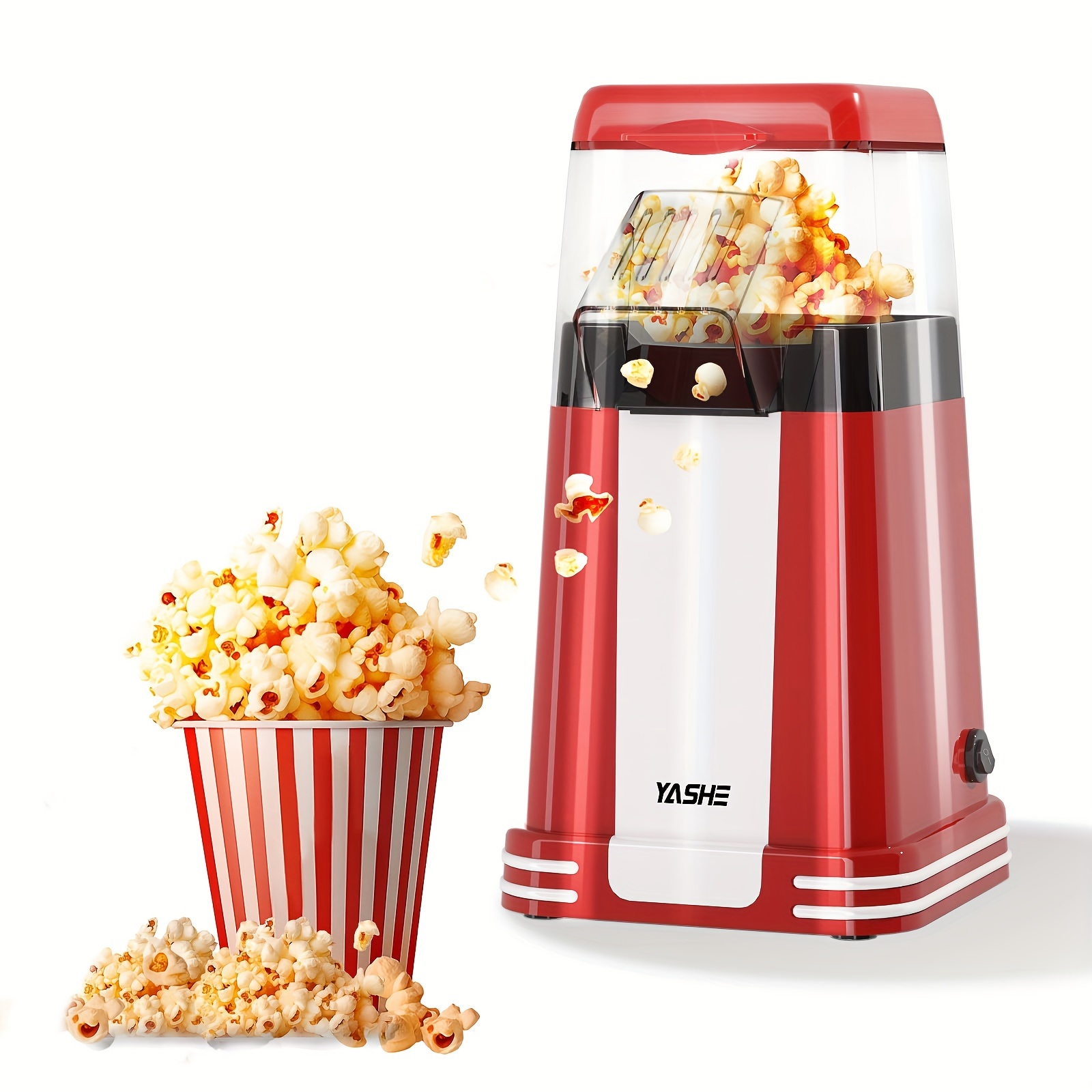 

Hot Air Popcorn Popper Maker With Measuring Cup To Portion Popping Corn + Melt Butter, 16 Cups