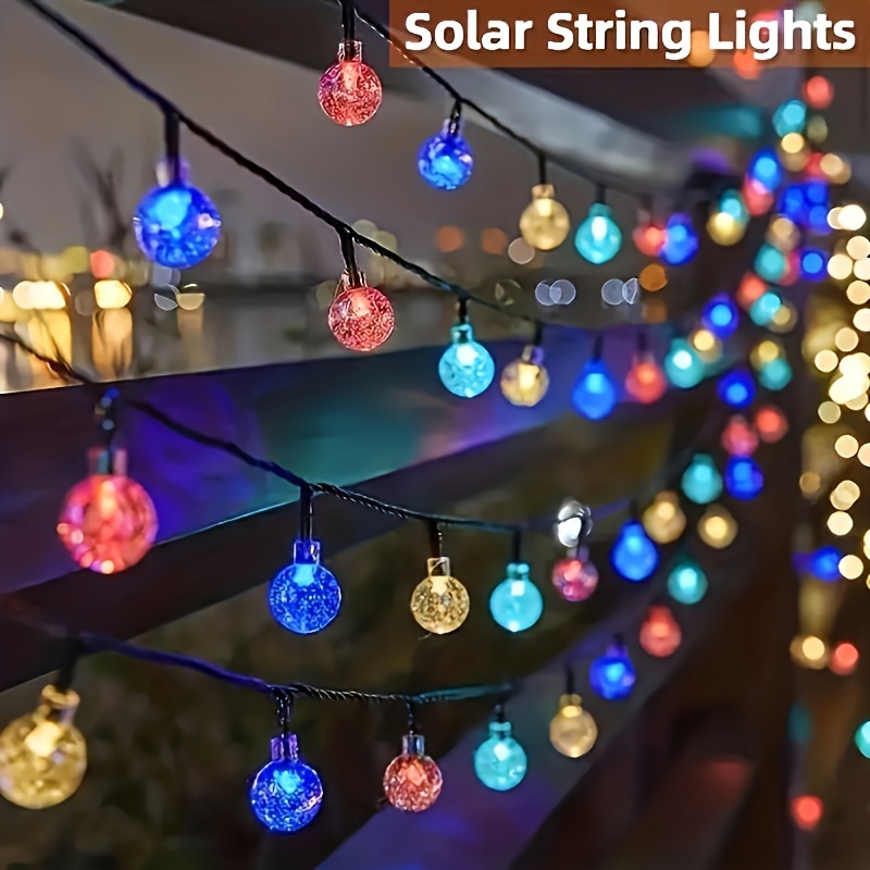 

1pc Solar String Ball Light, Outdoor Garden Yard Atmosphere Christmas Decorative String Lights, White Light/warm White/colorful, For Garden Tree Patio Party Christmas Decoration