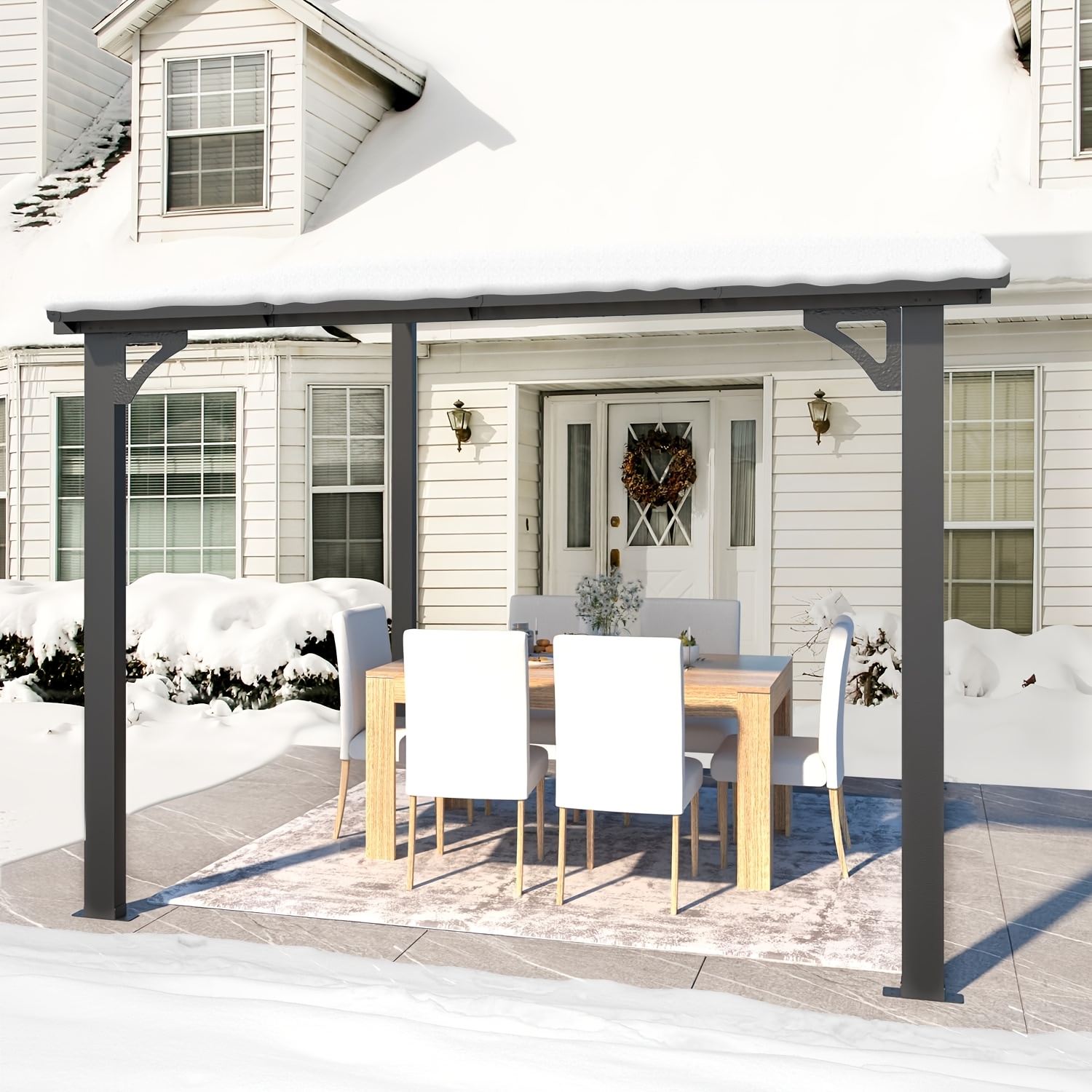Image of Aluminum Alloy Gazebo, Metal Canopy, , Trellis, Heavy-duty Metal Trellis, Black, 3 X 3 Meters, Suitable For Patios, , Backyards