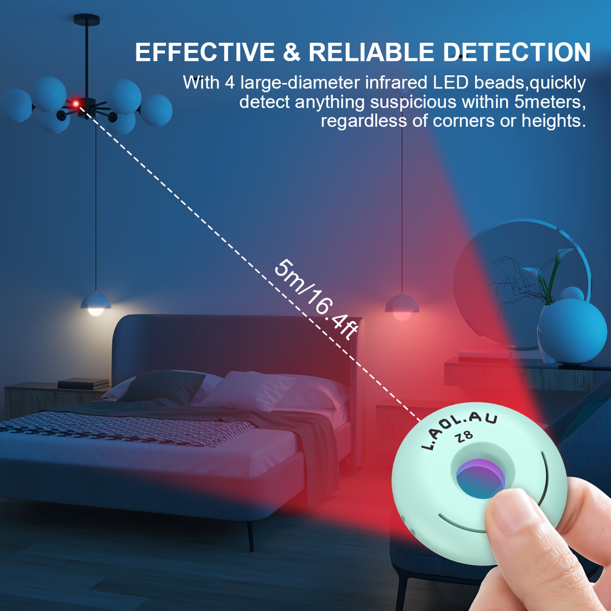 1 detector de cámaras ocultas para hotel y vestidores, compacto, portátil y recargable, esencial para viajes, regalo para novias y familia