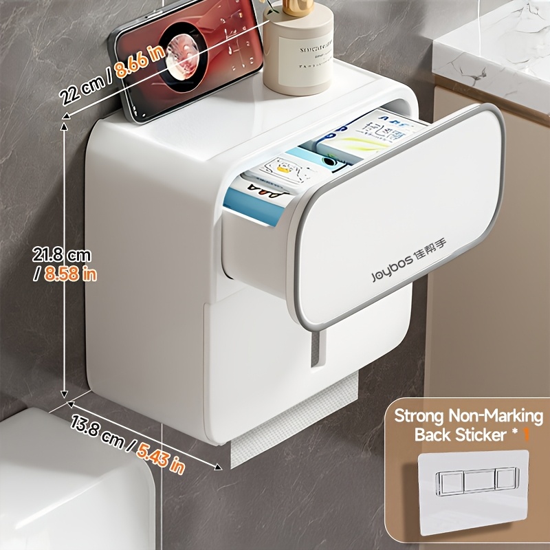 E-shop Joybos Wandmontierter Toilettenpapierhalter – Bohrfrei, Badezimmer-Toilettenpapier-Aufbewahrungsbox, Weihnachts-/Halloween-Geschenkdekoration