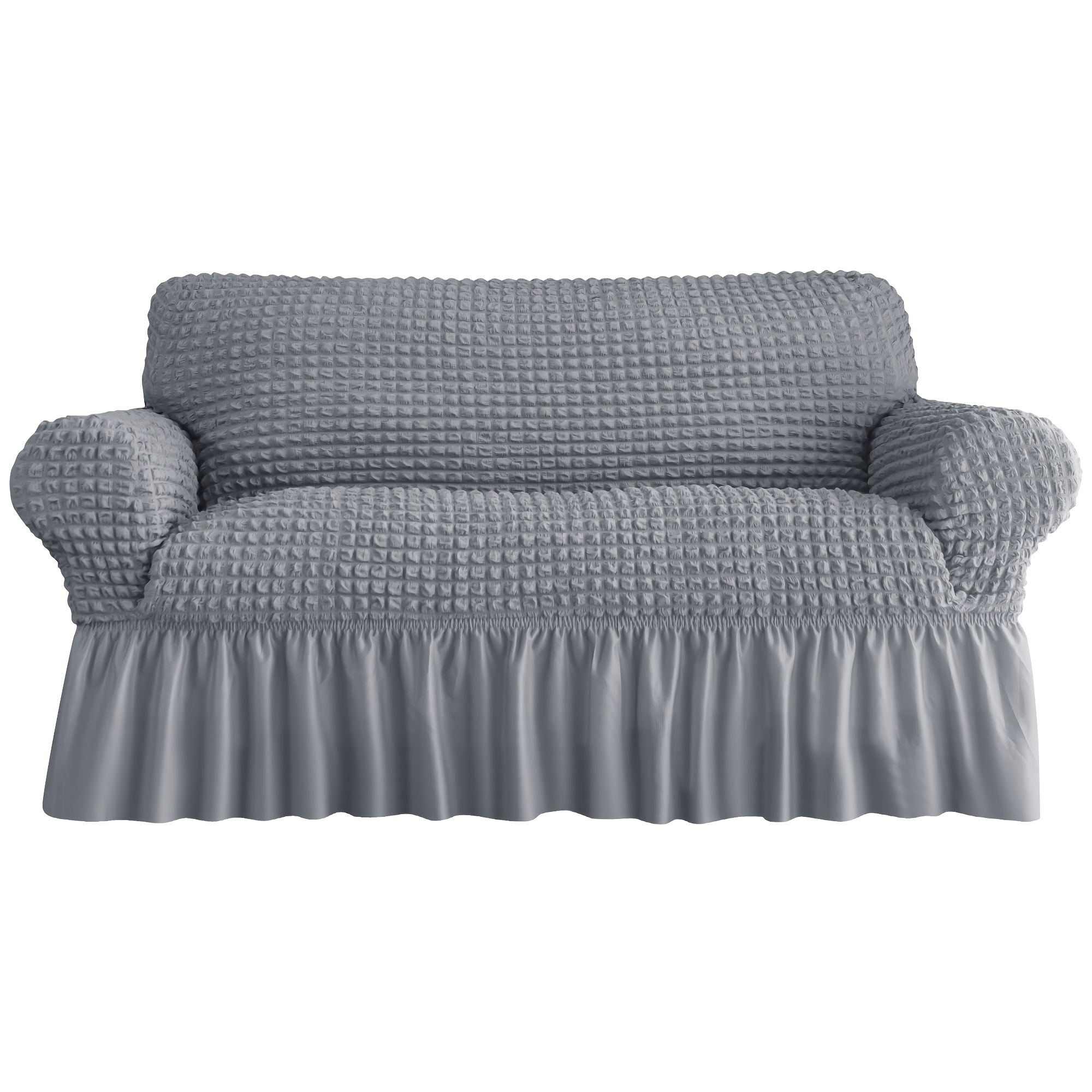 TEMU 1 pièce Housse de canapé extensible à gaufrettes à bulles avec accoudoirs, style jupe pour usage domestique et
