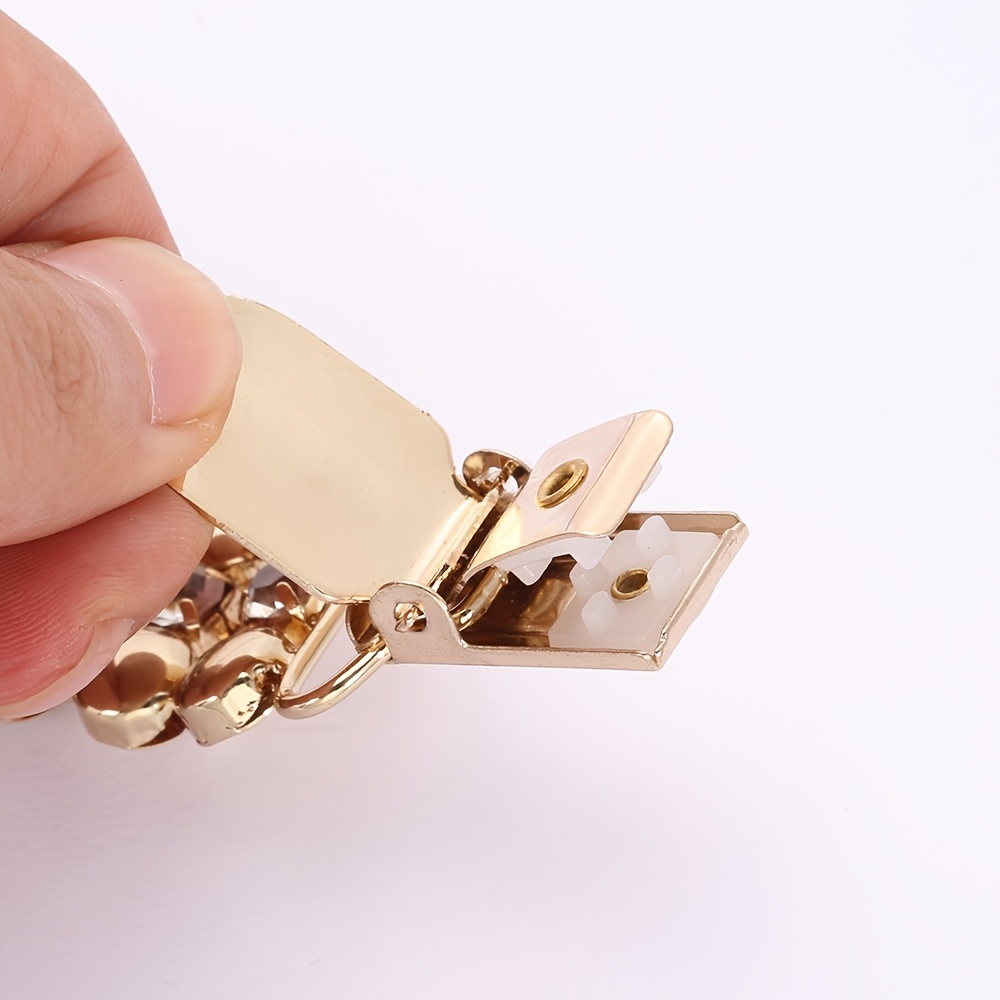 Diamond-Studded Claw Chain Clothing Buckle Duckbill Clip Shawl Brooch