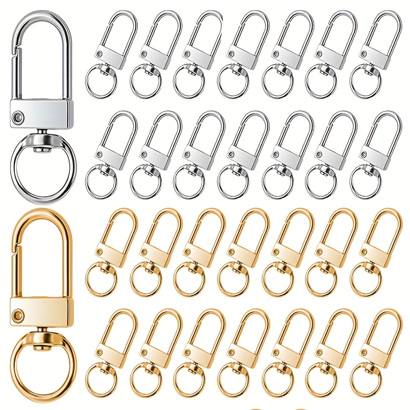 E-shop 30 Metall-Lobster-Claw-Verschlüsse, 360° drehbare Schlüsselanhänger-Haken, U-förmige Schlüsselanhänger für DIY-Bastelprojekte, für Rucksäcke