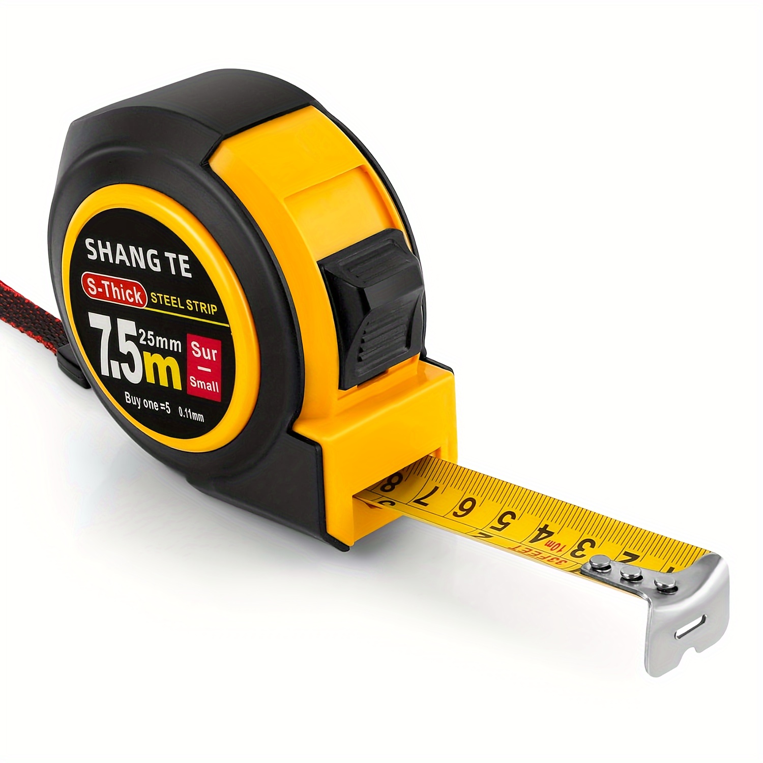 TEMU 1pc Steel Ruler Tape Measure: Basic Self-locking Ruler With Dual Units (imperial & Metric) - 16 Feet Blade Length