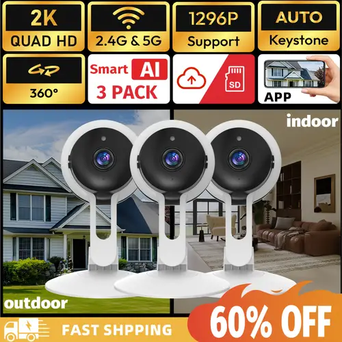 3mp wireless outdoor security camera 3mp full hd video 2 4g and 5g wifi night smartphone app control two way audio intercom motion detection alarm for monitoring elderly pet surveillance cameras