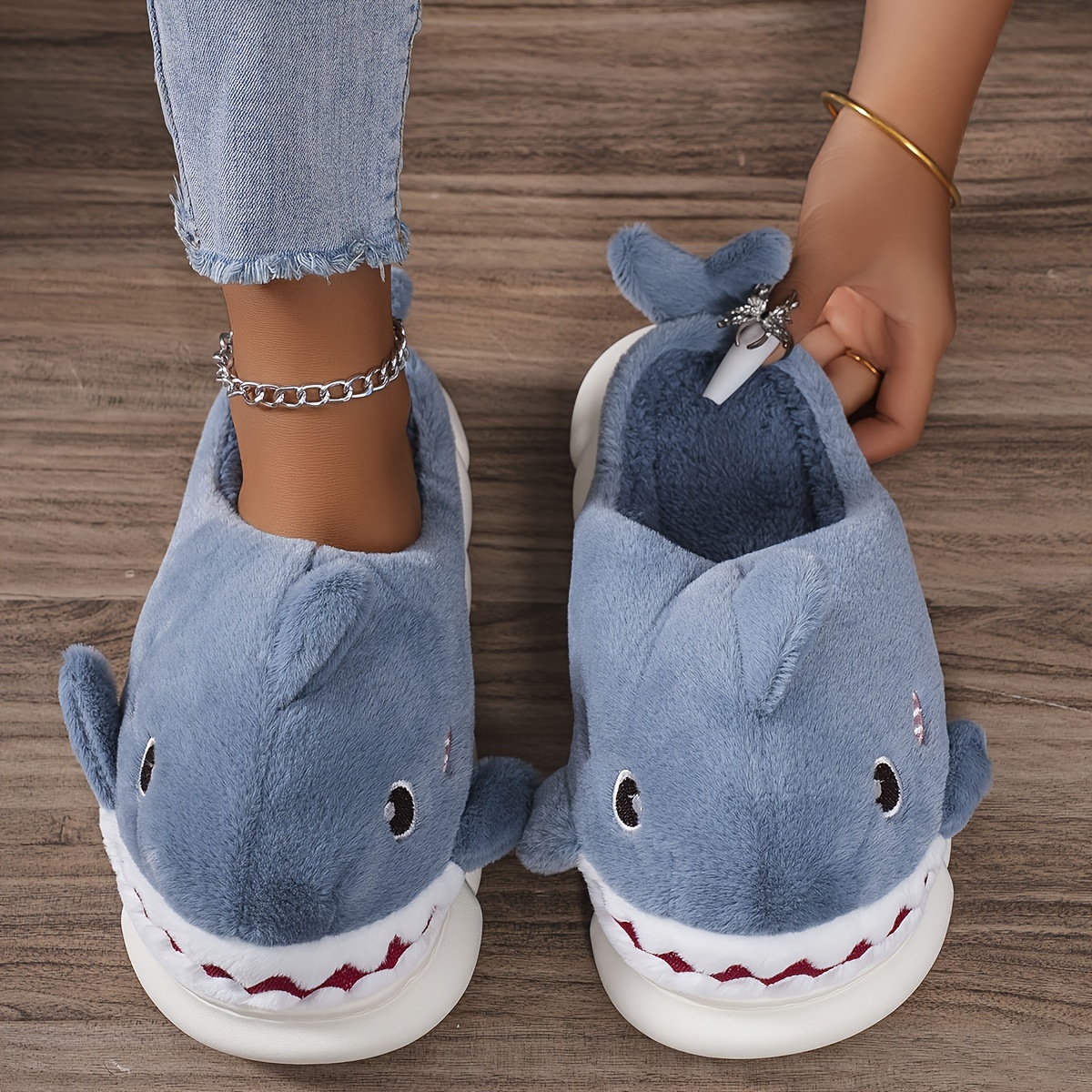 

Kawaii Cartoon Home Warm Slippers, Soft Sole Platform Plush Lined Bedroom Shoes, Non-slip Round Toe Mute Slippers, Winter & Autumn