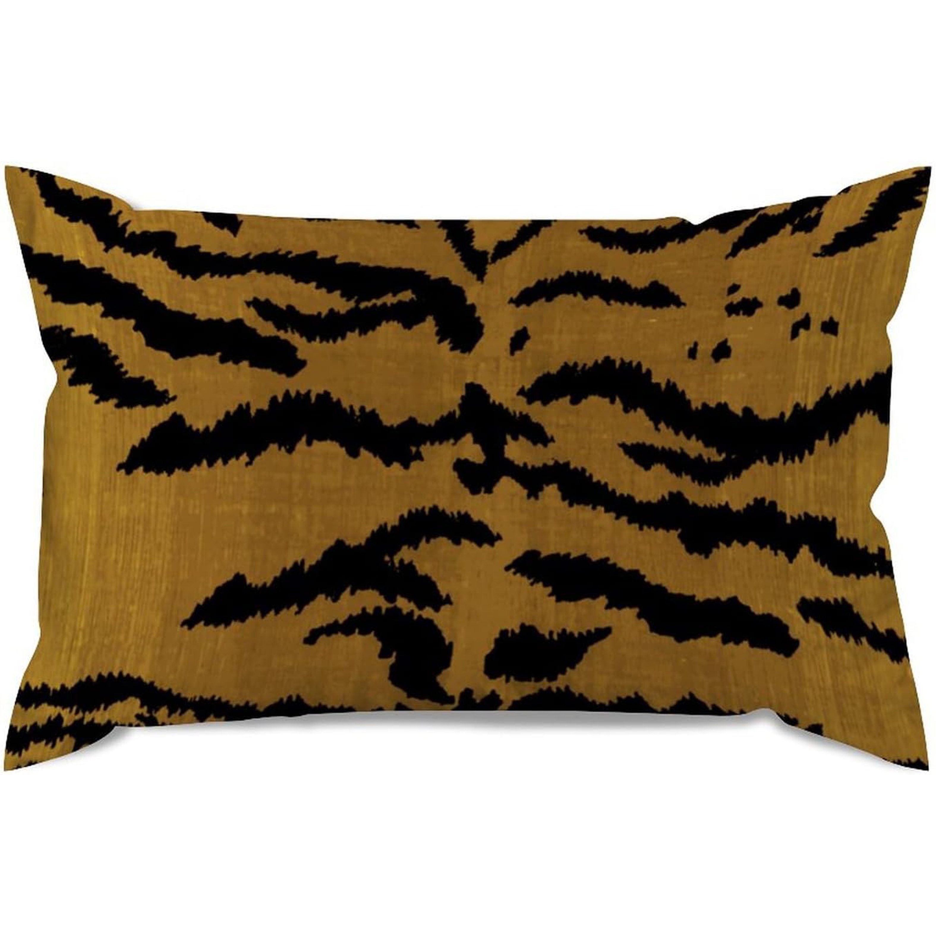 TEMU 1pc 1pcs Tiger Pillow Cover - Luxurious Velvet Chinoiserie Tiger Face/full-body Print Cushion Cover, Zippered Removable Cover Suitable For Sofa