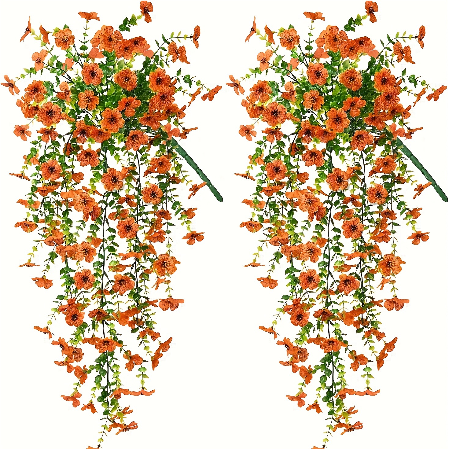 

1pc, Realistic Orange Bouquet, Artificial Hanging Orchid Plants - Suitable For Living Room Garden Wall Porch Patio Wedding Party Decoration - Container Not Included