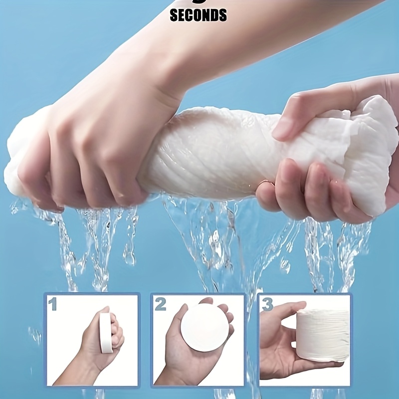 12-Pack/1-Pack Large Portable Compressed Towel, Super Soft Cotton, Contemporary Style, Hand Wash Only, Oblong Shape, Ideal for Hiking, Camping, Beach, Swimming, Travel