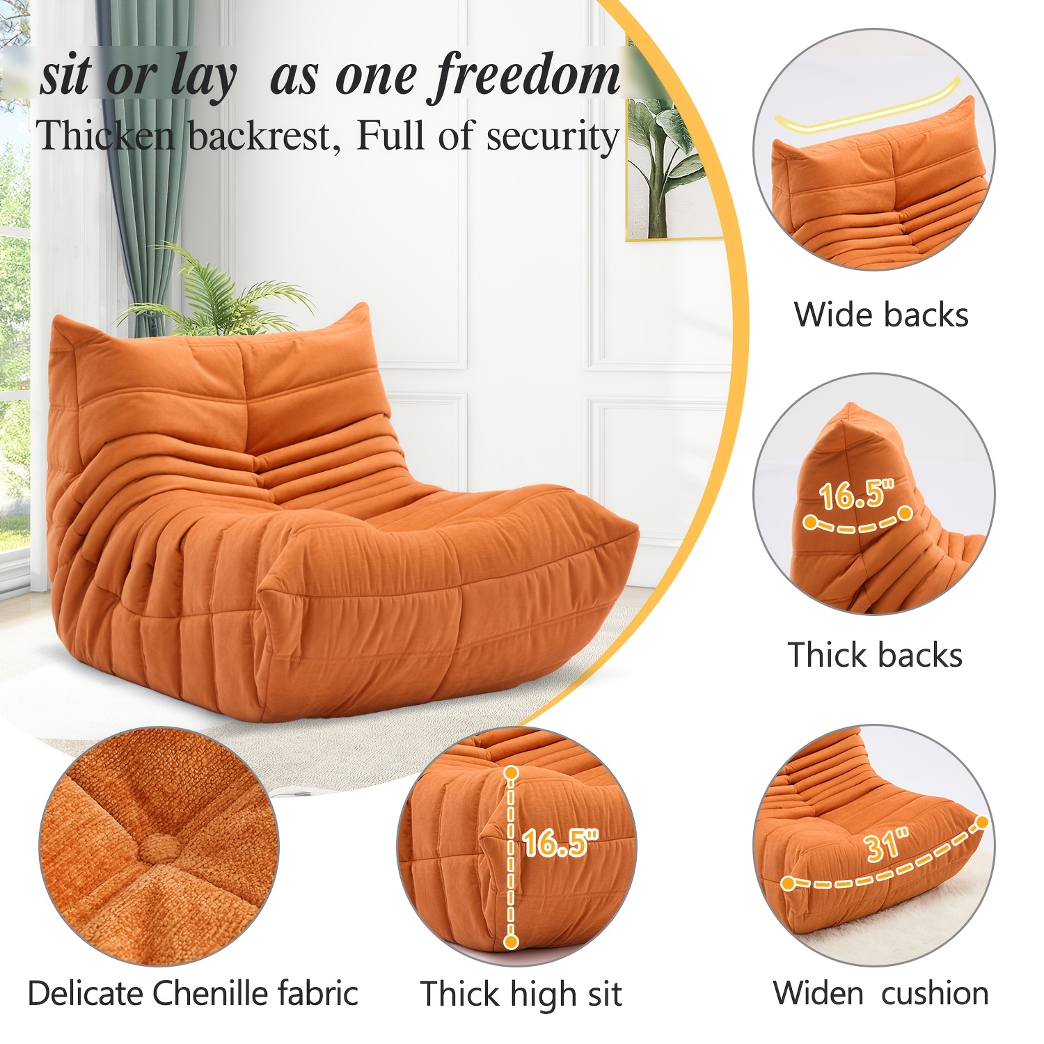 TEMU Fauteuil Poussette avec Tapis | Canapé de Cheminée pour Adultes, Rembourrage en Mousse à Mémoire de , Convient pour Salon, Chambre, Bureau,