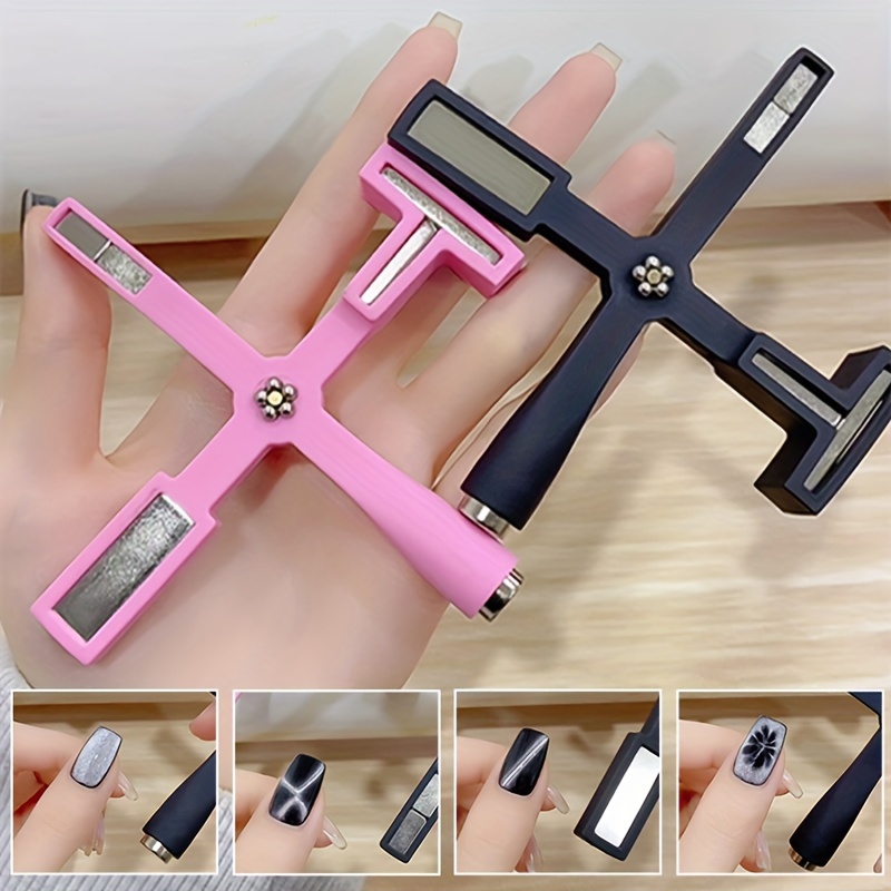 

Cat Eye Nail Polish Gel Magnetic Stone Nail Art Tool With Five-in-one Multifunctional Cross Magnet