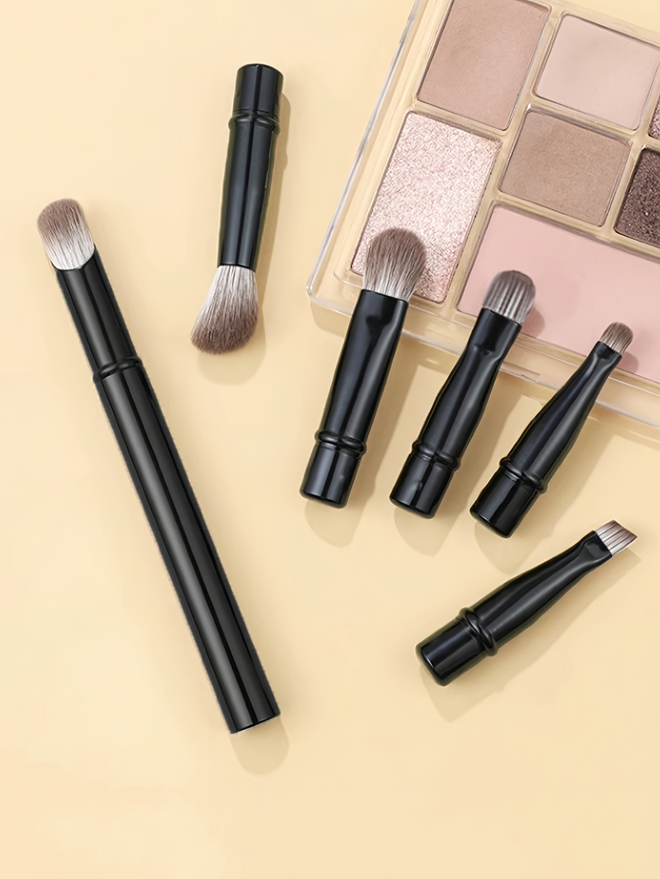 6pcs mini travel makeup brush set with detachable aluminum tubes portable eye brushes and storage case for clean hygiene   girls and women Product details 6