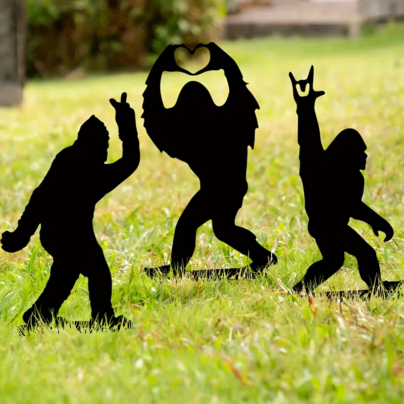 

1pc, Metal Garden Stakes With Big Feet Decoration, Bigfoot Loves Big Feet Gift. Metal Silhouette Animal Decoration For Outdoor Yard Art Garden Outdoor Lawn Decoration.