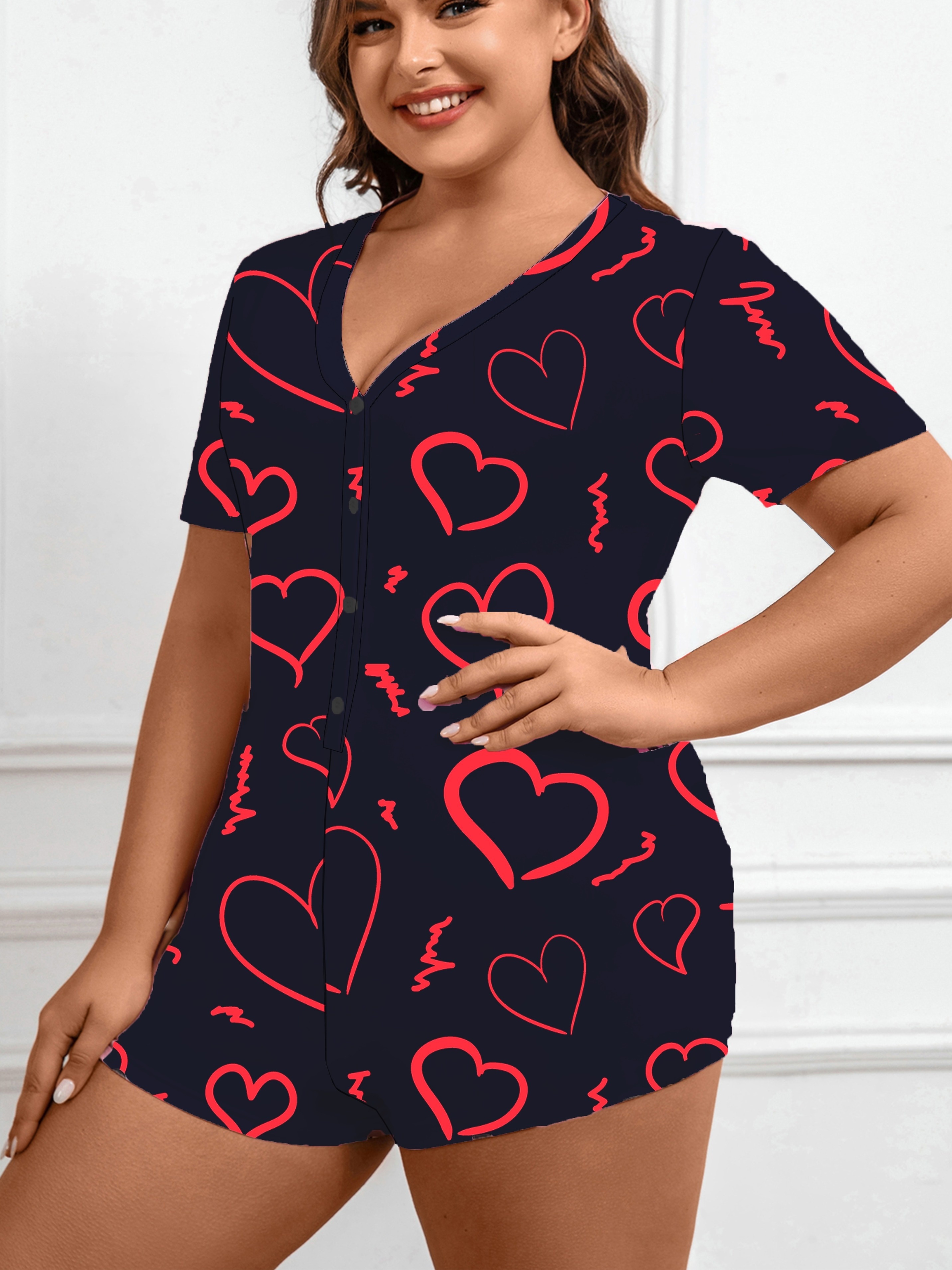 Plus size romper sleepwear sale