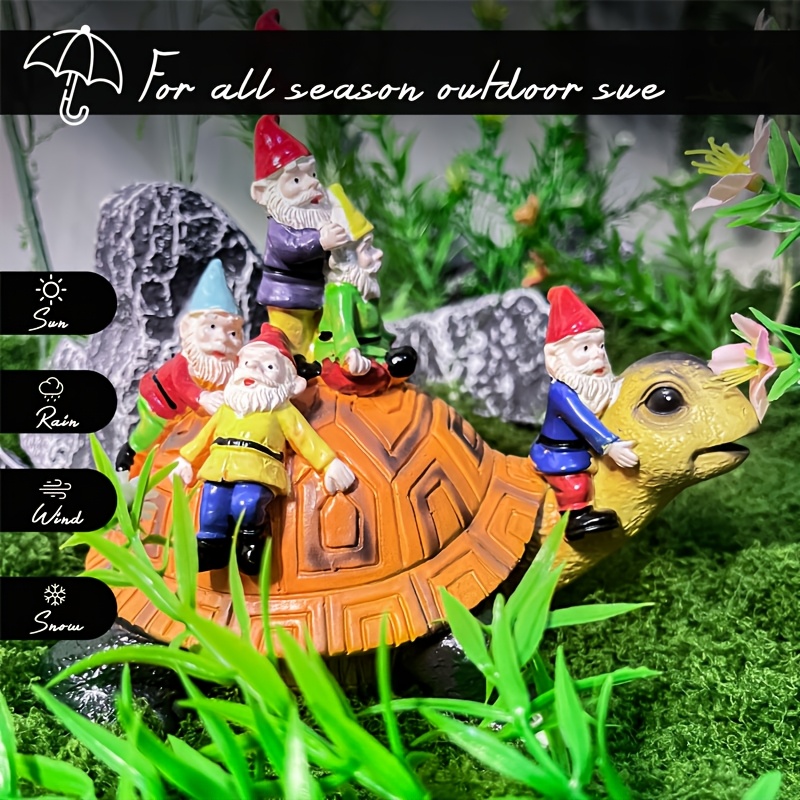 Turtle Solar Garden Statues Outdoor Decor, Eoanwu Mother And Child T
