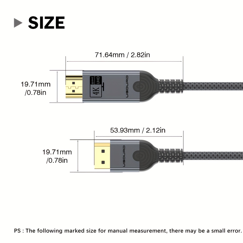   dp to hdtv 1 4 cable male displayport 1 4 to male hdtv 1 4 cable 4k   2k 120hz uhd video transfer and adapter cable with adapter for pc laptop display t 1