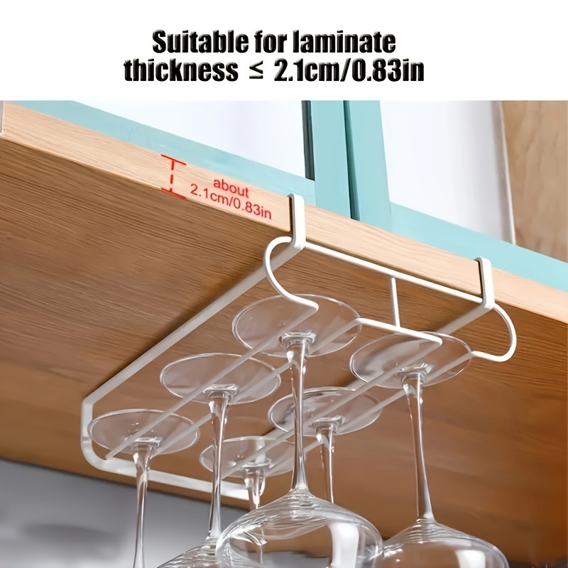 1pc Sleek Double-Layer Metal Wine Glass Holder - No-Drill, Space-Saving  Stemware Rack * Home, Restaurant, Hotel & Party Use - Durable Painted *  Ideal for Kitchen & Bar Storage