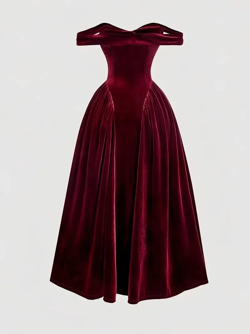 womens elegant shoulder a line midi red backless - Temu Cyprus womens elegant shoulder a line midi red backless - Temu Cyprus