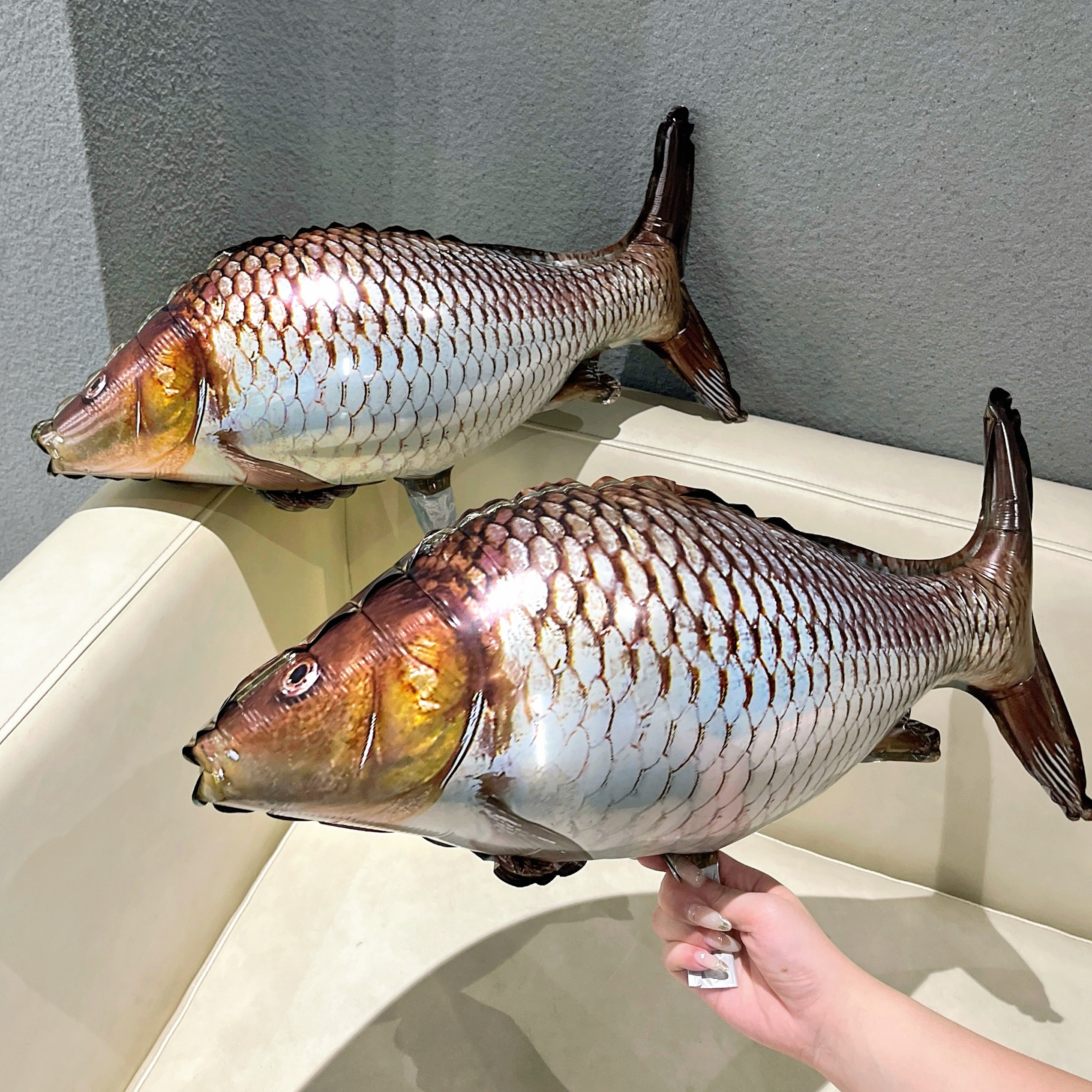 

2-pack Realistic Fishing Themed Aluminum Film Balloons - Ideal Gift For Anglers, Perfect For Father's Day & Retirement Parties - Suitable For Men's Room Decor And All-season Celebrations, Age 14+