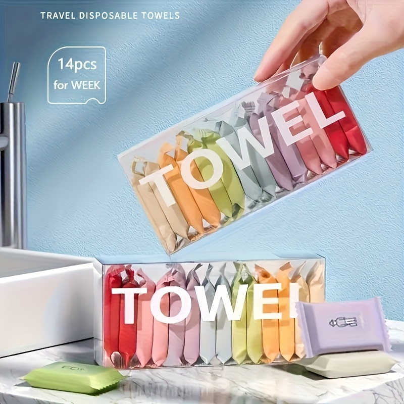 14pcs portable compressed disposable towel thickened compressed disposable facial tissue very suitable for travel and home use