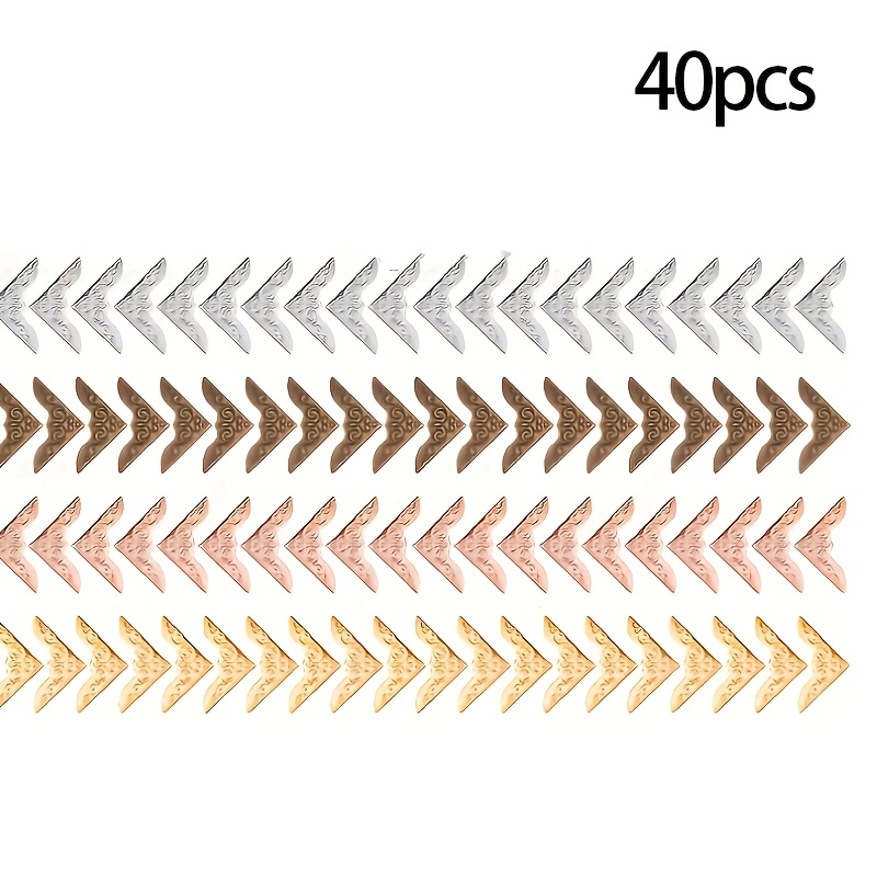 TEMU 40pcs Set Of Book Corner Protectors, Scrapbooks, Notebooks, Triangular Carving Decorations