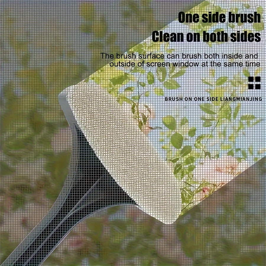 

2-in-1 Window Screen Cleaning Brush & Scraper - Easy No-disassembly, Dual Wet/dry Use For Glass & Mesh Surfaces, Perfect For Kitchen, Bedroom, Living Room, Bathroom