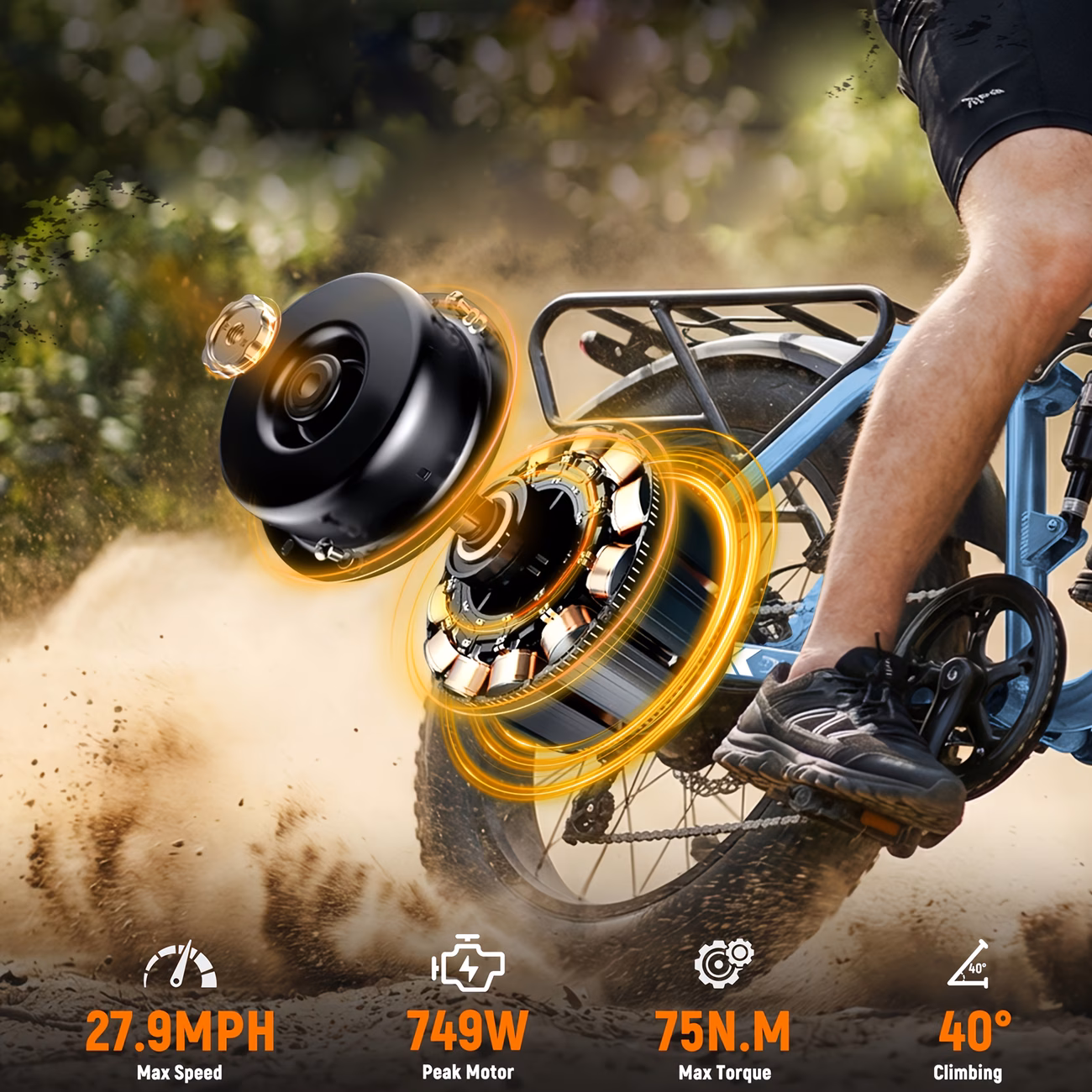 m300f electric bike for 80miles 20 8 range and removable battery 20x4 tire electric mountain bike for men women Product details 4
