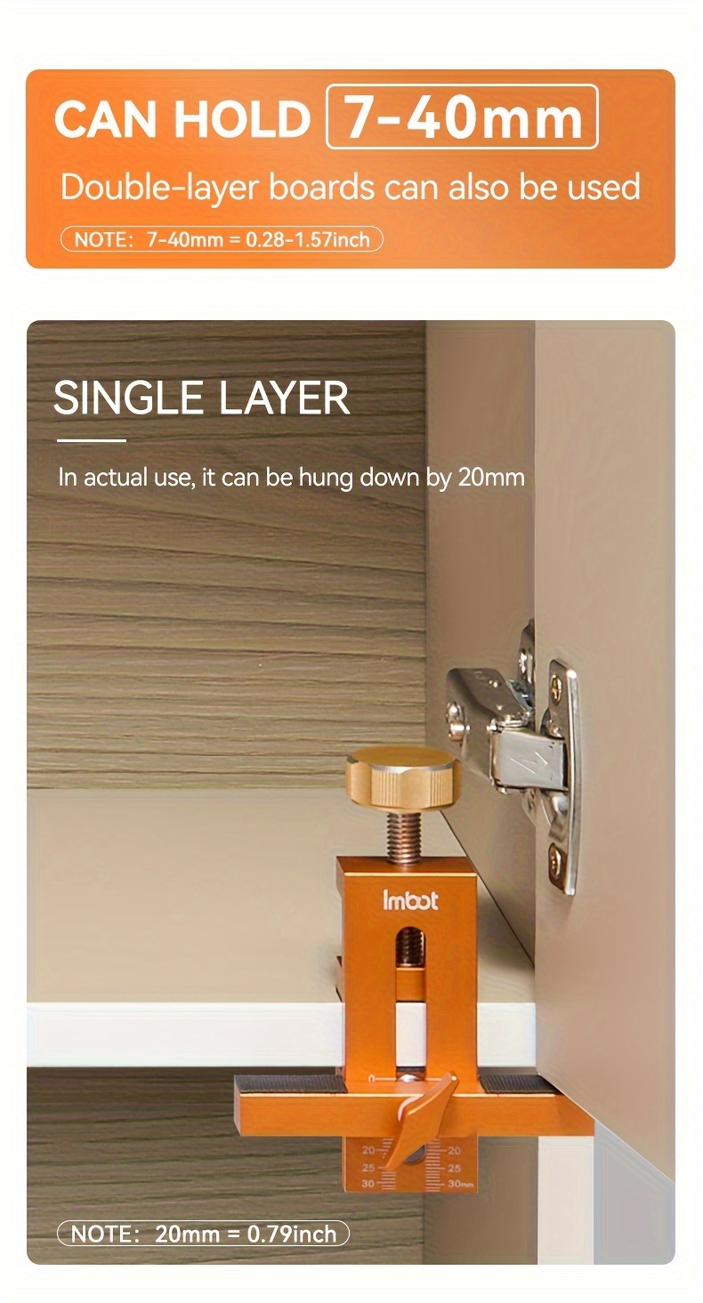  cabinet door installation clamp 2 in 1 cabinet mounting positioning tool multifunctional adjustable aid aluminum alloy diy positioning clamp suitable for installing frameless cabinet doors details 6