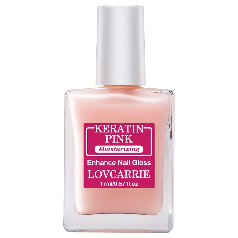 Image of Lovcarrie Keratin Pink Nail Strengthener, Quickly Restores Shine To And Cracked Nails, Dries Without Curing, Pink Shade, Suitable For And Holiday Gifts