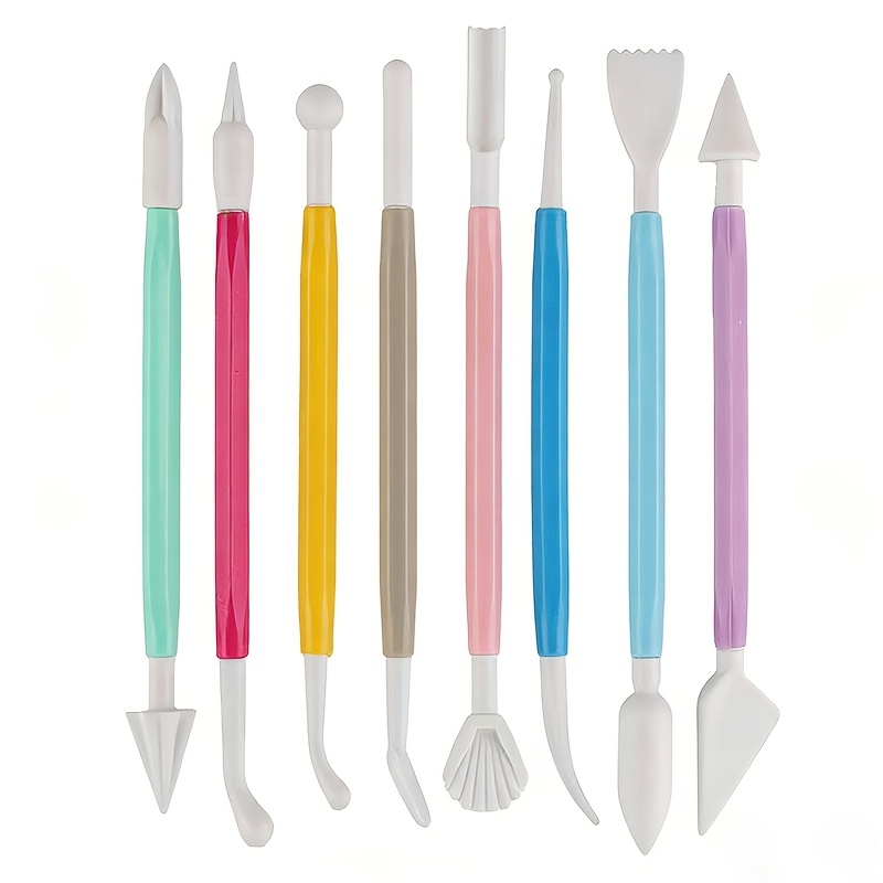 TEMU 8pcs Marie' Dry Clay Tools For Adults - Complete Pottery & Polymer Clay Sculpting Kit With Shaping, Smoothing,, & Tools - Ideal For Diy, Polymer