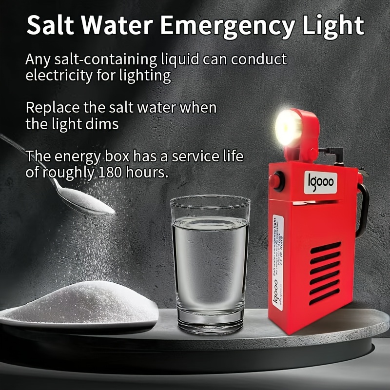salt water emergency lantern battery   activated flashlight 220h   reusable led electric lantern for camping power outages night fishing   use freestanding abs button control 36v unfinished end   Product details 3