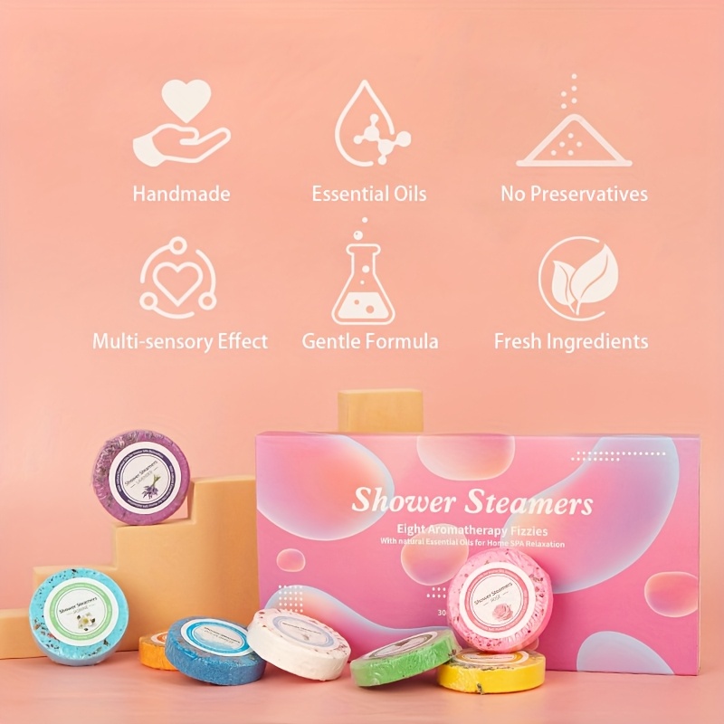 shower steamers     with natural essential oils for   relaxation details 2