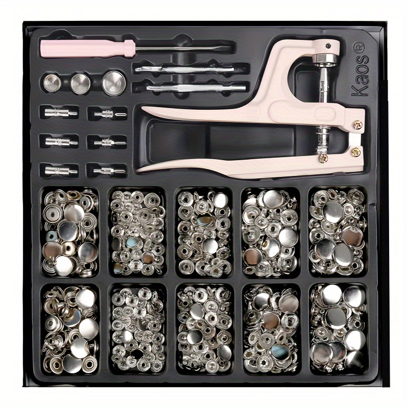 100pcs/set Metal Button Mounting Tool Set Snap Pliers Set For Clothes Diy Jacket Leather Crafts