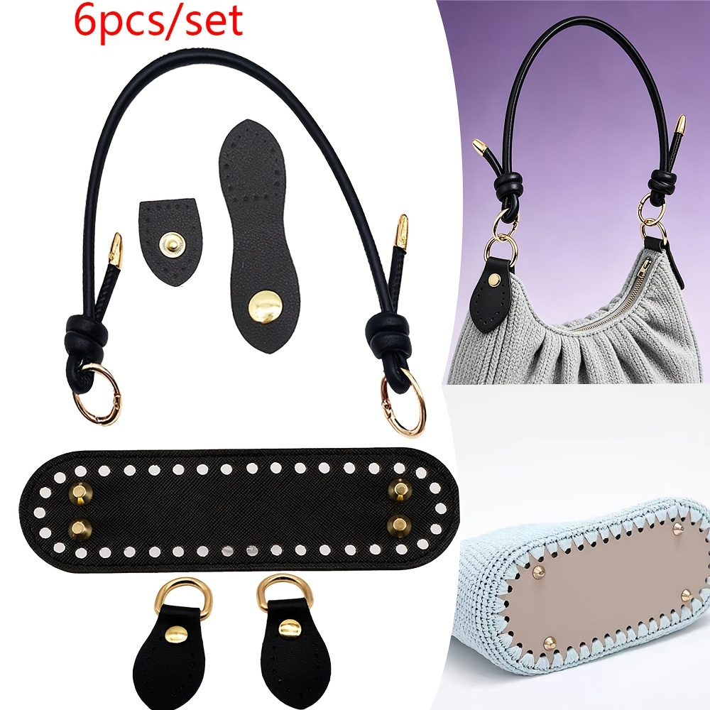 TEMU Lot de 6 pièces de plaque de base pour de sac fourre-tout et connecteur de boucle tissés à , accessoires de quincaillerie à boucle en PU pour