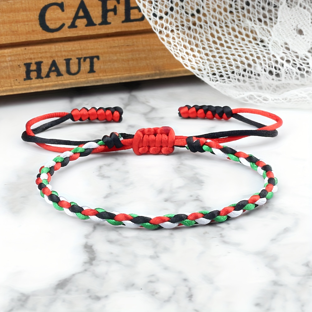 Image of 1pc Of Lightweight Woven Thread Bracelet With Mixed Colors For Couples Suitable For Travel Wear