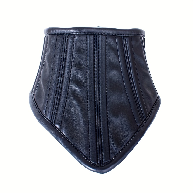 E-shop Gothic Kunstleder Kragen Halskettenstück - High-Collar, Mesh für Steampunk und Cosplay, Schwarz mit verstellbarem Riemen, Cosplay Accessoire |