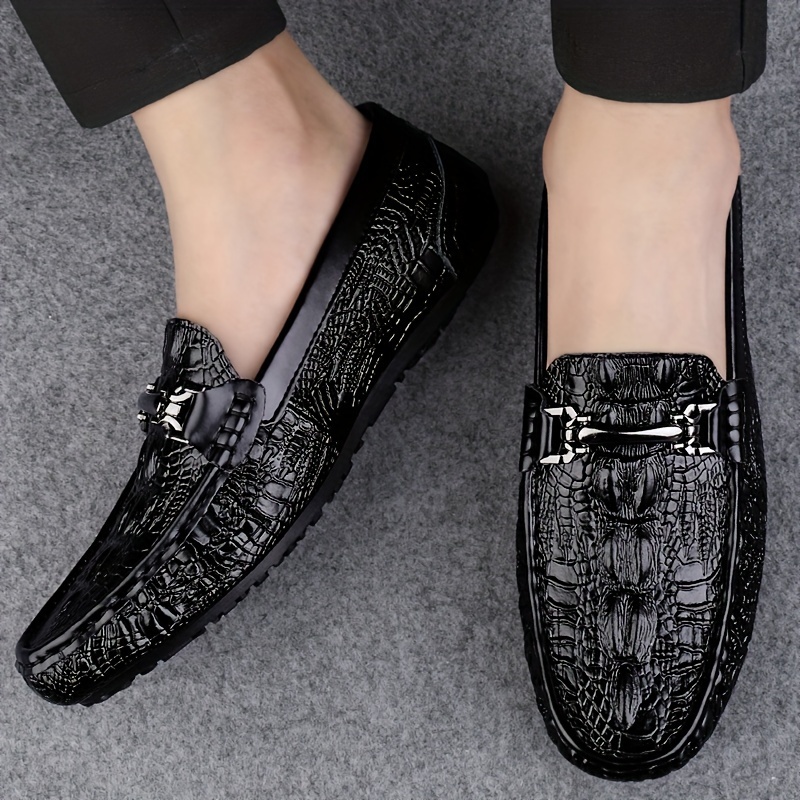 mens solid color lightweight slip on split upper loafer shoes comfy non slip casual dress shoes mens footwear details 4